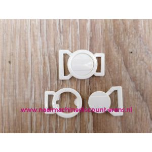 Ceintuur-En Bikinisl. Plastic 1 zijde 15 Mm x 1 zijde 11 Mm per paar