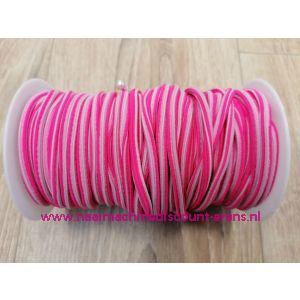 Elastiek Koord 5 Mm per meter "Neon rose-baby rose"