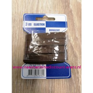 Standaard Elastiek 10 Mm 3 meter "BRUIN"