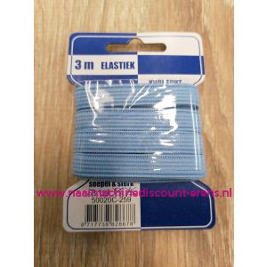 Standaard Elastiek 10 Mm 3 meter "LICHT BLAUW"
