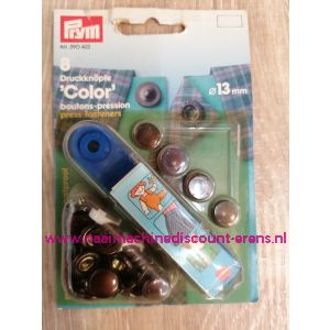Naaivrijdrukknopen Color Ms Bruin 13 Mm  8 Stuks Prym art.nr. 390422