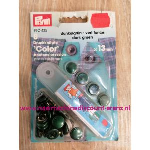 Naaivrijdrukknopen Color Ms Groen donker 13 Mm  8 Stuks Prym art.nr. 390425
