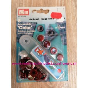 Naaivrijdrukknopen Color Ms Bordeaux 13 Mm  8 Stuks Prym art.nr. 390424