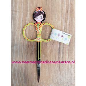Mediac Kinder borduurschaar "Dame Mint" 11 Cm spitse punt