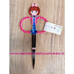 Mediac Kinder borduurschaar "Dame Rose" 11 Cm spitse punt
