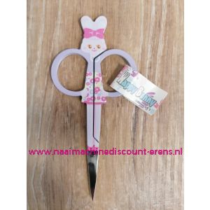 Happy Bunn Kinder borduurschaar "Lila Rose" 11 Cm spitse punt
