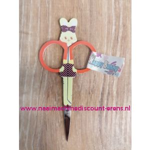 Happy Bunn Kinder borduurschaar "Oranje Mint" 11 Cm spitse punt