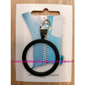 Modische Schuiver "metaal ring zwart 60mm" UNION KNOPF art.nr. 58361