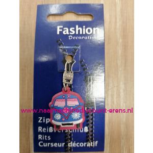 Ritsenschuiver "Hippie VW Bus" Blauw Rubber