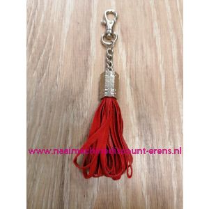 Sierketting Leren Lusjes "Rood" 120 Mm