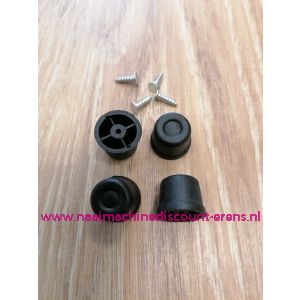Bodemnagels tassen "zwart" 15 Mm 4 stuks kunststof