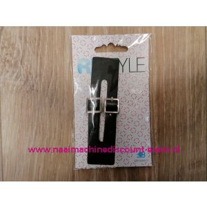 Sluiting leder imitatie "Zwart" 100 Mm RE Style dubbele gesp