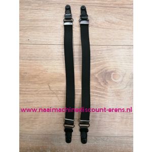 Jarretel houder zwart B 2 Cm L 30 Cm verstelbaar per paar