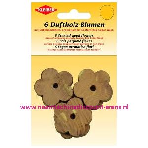 Geurende houten bloemen gemaakt van cederhout Kleiber 6 stuks
