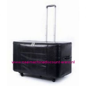 Deluxe Leren Trolley "LARGE" zwart slangenprint