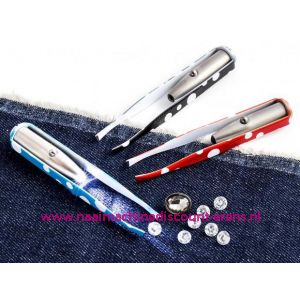 Led pincet 8 Cm incl. batterijen zwart met witte bollen