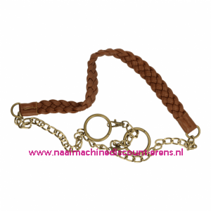 Handvat voor om de schouder OPRY Bruin leer 123 Cm