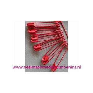 Veiligheidsspelden "ROOD" 12 stuks 38 Mm