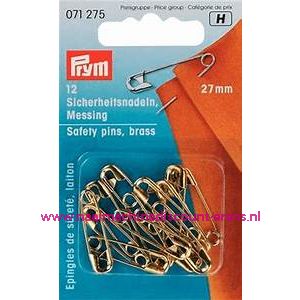 Veiligheidsspeld "Goudkleurig" 27 Mm 12 Stuks prym art.nr. 071275 