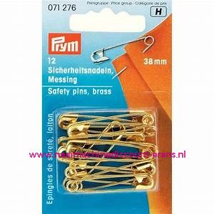 Veiligheidsspeld "Goudkleurig" 38 Mm 12 stuks prym art. nr. 071276 