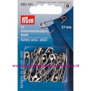 Veiligheidsspeld "Zilverkleurig" 27 Mm 16 stuks prym art.nr. 085441