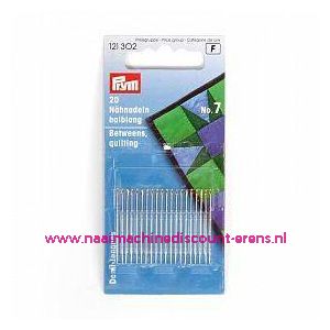 Quilt- / Halflang Naainaalden Staal No.7 Zi/Goud-Kleurig prym art.nr. 121302 