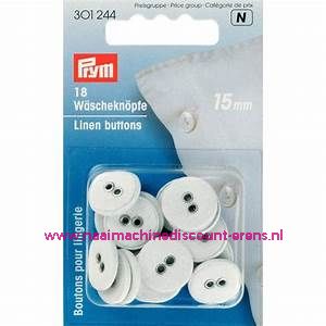 Linnen knopen 15 Mm 18 stuks wit Prym art.nr. 301244 