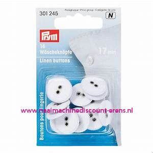 Linnen knopen 17 Mm 16 stuks wit Prym art.nr. 301245 