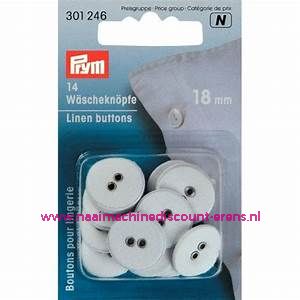 Linnen knopen 18 Mm 14 stuks wit Prym art.nr. 301246