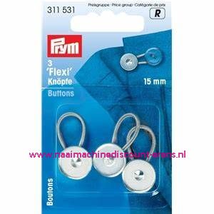 Flexi Knopen Met Lus 15 Mm 3 stuks prym art.nr. 311531 