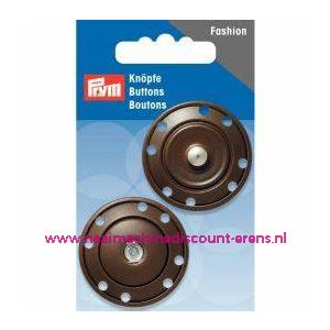 Drukknoop 35 Mm bruin prym art.nr. 341841