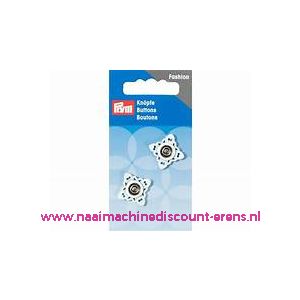 Drukknoop Vierkant Wit 21 Mm prym art.nr. 341934