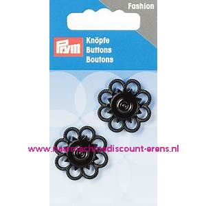 Drukknoop Bloem Zwart 25 Mm prym art.nr. 341939