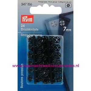 Drukkers Transparant Zwart. Plast. 7 Mm prym art.nr. 347156