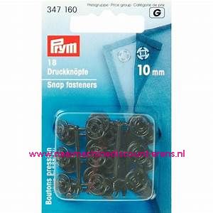 Drukkers Transparant Zwart plast. 10 Mm prym art.nr. 347160