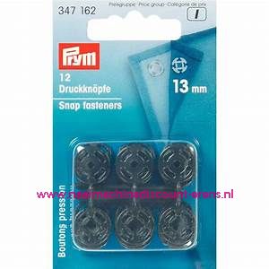 Drukkers Transparant  Zwart plast. 13 Mm prym art.nr. 347161 