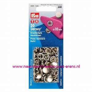 Navullingen Ms Voor 390120 Jersey 10 Mm Zilverkleur 20 stuks prym art.nr. 390104