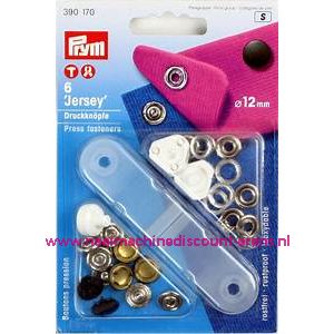 Naaivrijdrukknopen Jersey Gladde Kap 12 Mm Donker Blauw 6 stuks prym art.nr. 390174