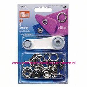 Naaivrijdrukknopen Jersey Ms Tandring 18 Mm Zilverkleur 6 Stuks prym art.nr. 390195 
