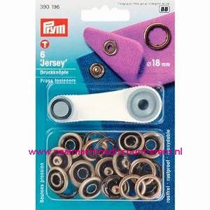 Naaivrijdrukknopen Jersey Ms Tandring 18 Mm Bronskleur 6 Stuks prym art.nr. 390196