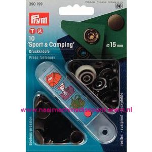 Naaivrijdrukknopen Sport & Camping Brons 15 Mm 10 Stuks Prym art.nr. 390199