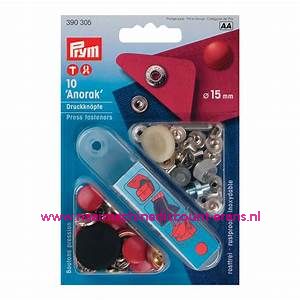 Naaivrijdrukknopen Anorak Ms Rood 15 Mm 10 Stuks Prym art.nr. 390305
