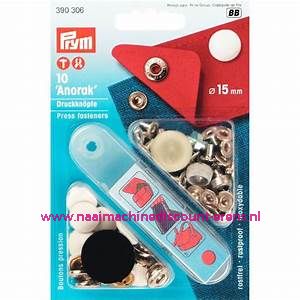 Naaivrijdrukknopen Anorak Ms Wit 15 Mm 10 Stuks Prym art.nr. 390306 