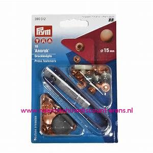 Naaivrijdrukknopen Anorak Ms Messing 15 Mm 10 Stuks Prym art.nr. 390312 