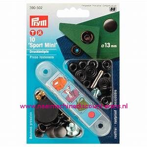 Naaivrijdrukknopen "Sport Mini" Ms Zwart 13 Mm 10 Stuks Prym art.nr. 390502