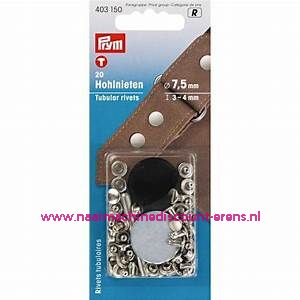 Holnieten 3-4 Mm Materiaaldikte 20 stuks Zilverkleurig Prym art.nr. 403150 