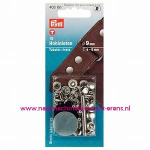 Holnieten 6-9 Mm Materiaaldikte 8 stuks Zilverkleurig Prym art.nr. 403152 