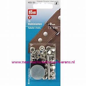 Holnieten 4-6 Mm Materiaaldikte 15 stuks Zilverkleurig Prym art.nr. 403151 