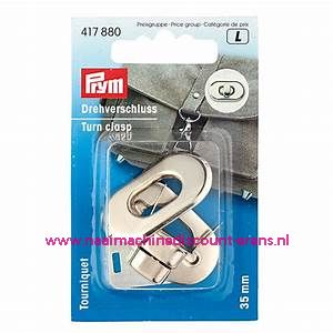 Draaislot / Tourniquet voor op tassen "Zilver" prym art.nr.417880 