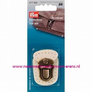 TT-slot / Insteekslot "wit" metaal + leer prym art.nr. 417982